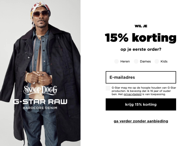 G-star 15 % korting